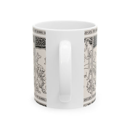 Ceramic Mug, Cat vs Dog Quarrel