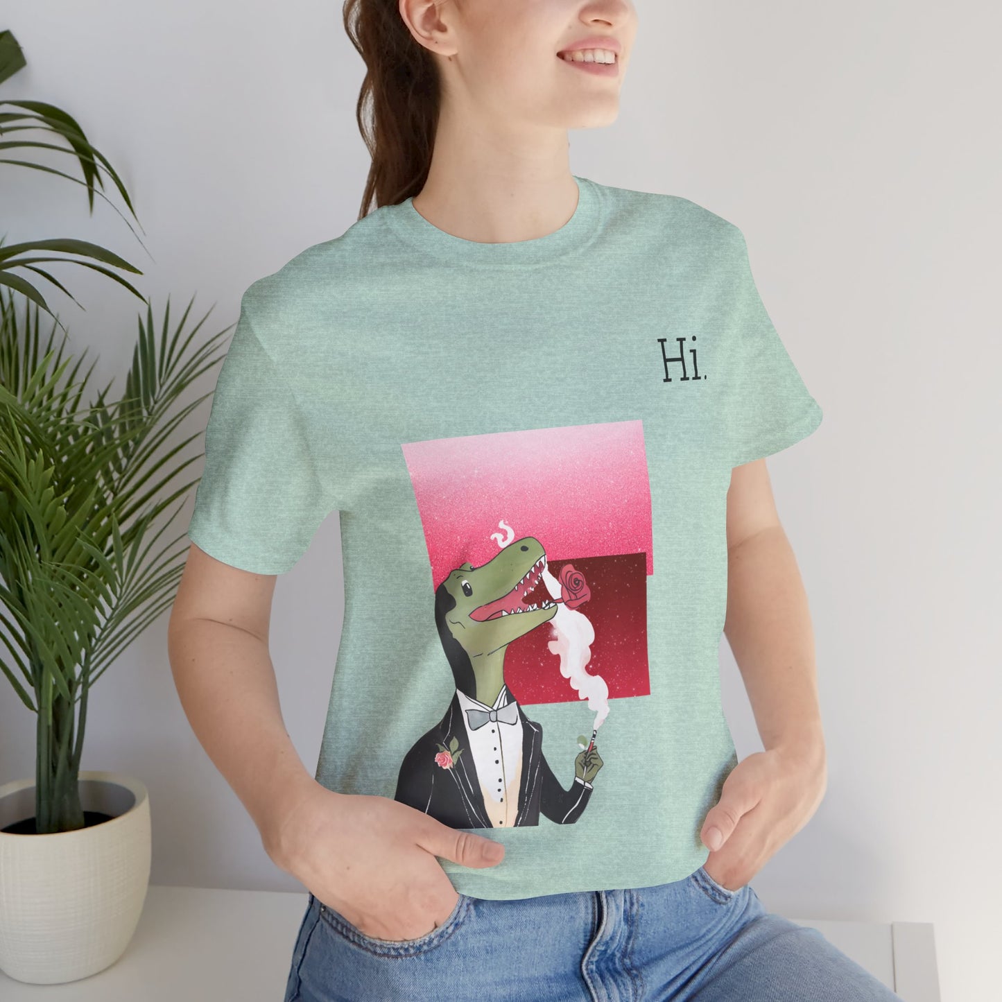 Dinosaur in a Suit Tee " Hi "