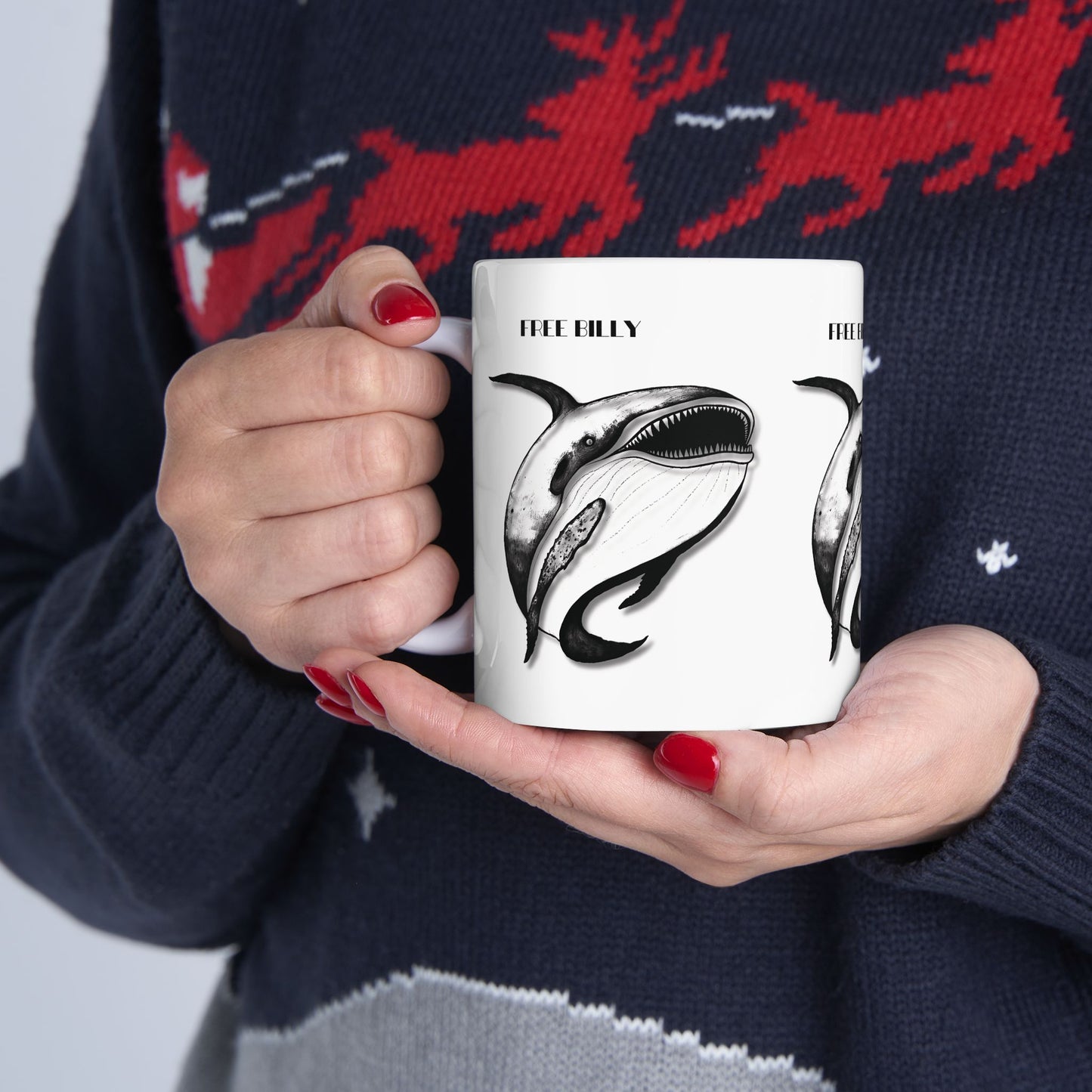 Free Billy Mug, Free Willy Movie Satire, Whale Mug, Unique Gift Idea