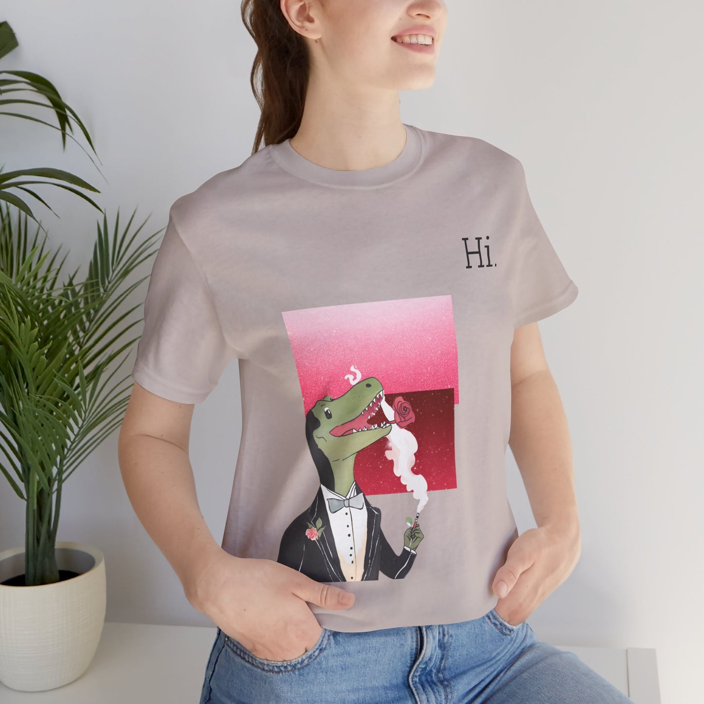 Dinosaur in a Suit Tee " Hi "