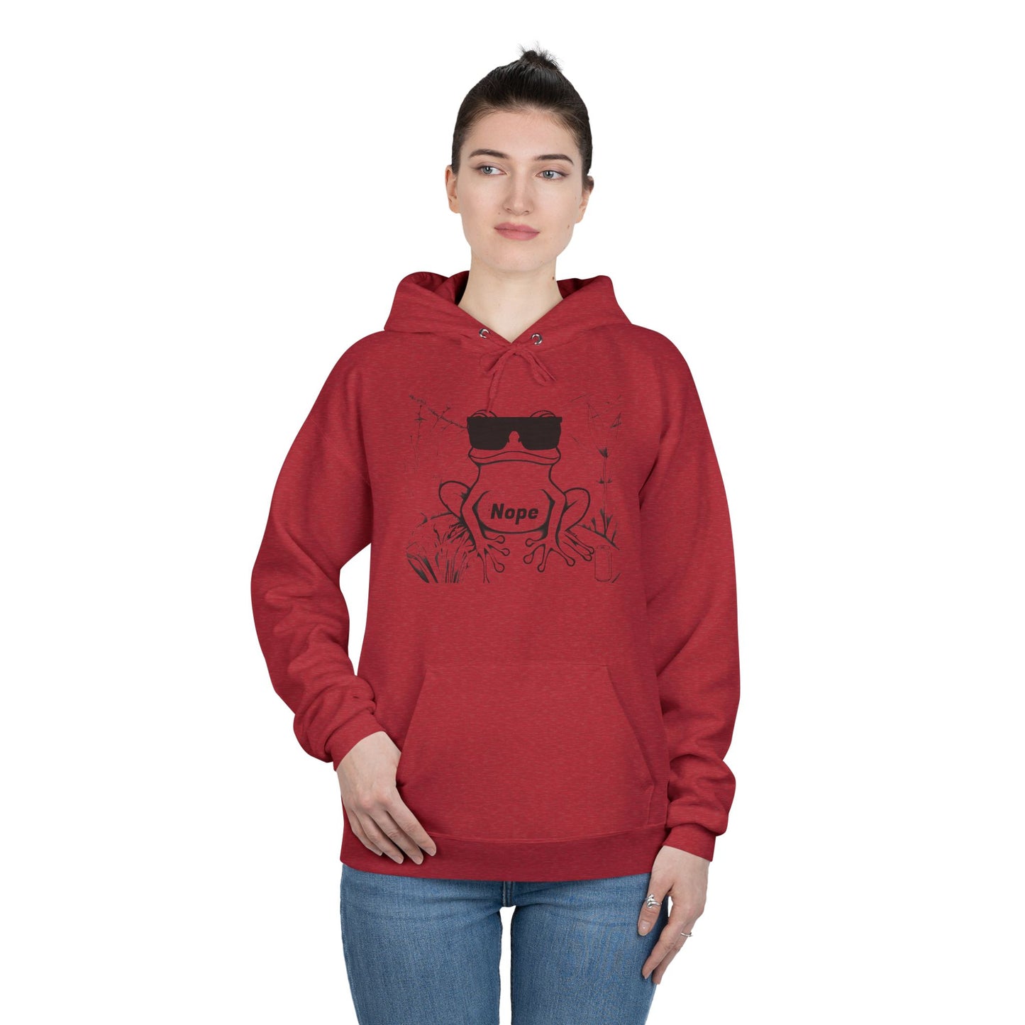 Hoodie with Frog and Beer 'Nope' Design for Beer Lovers, Funny Animal Hoodies,