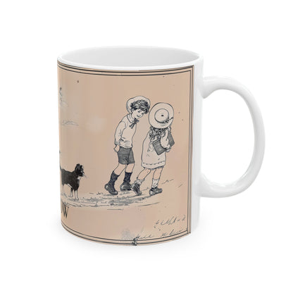 Black Cat On A Walk Artsy Ceramic Mug -