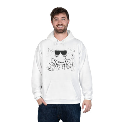 Hoodie with Frog and Beer 'Nope' Design for Beer Lovers, Funny Animal Hoodies,