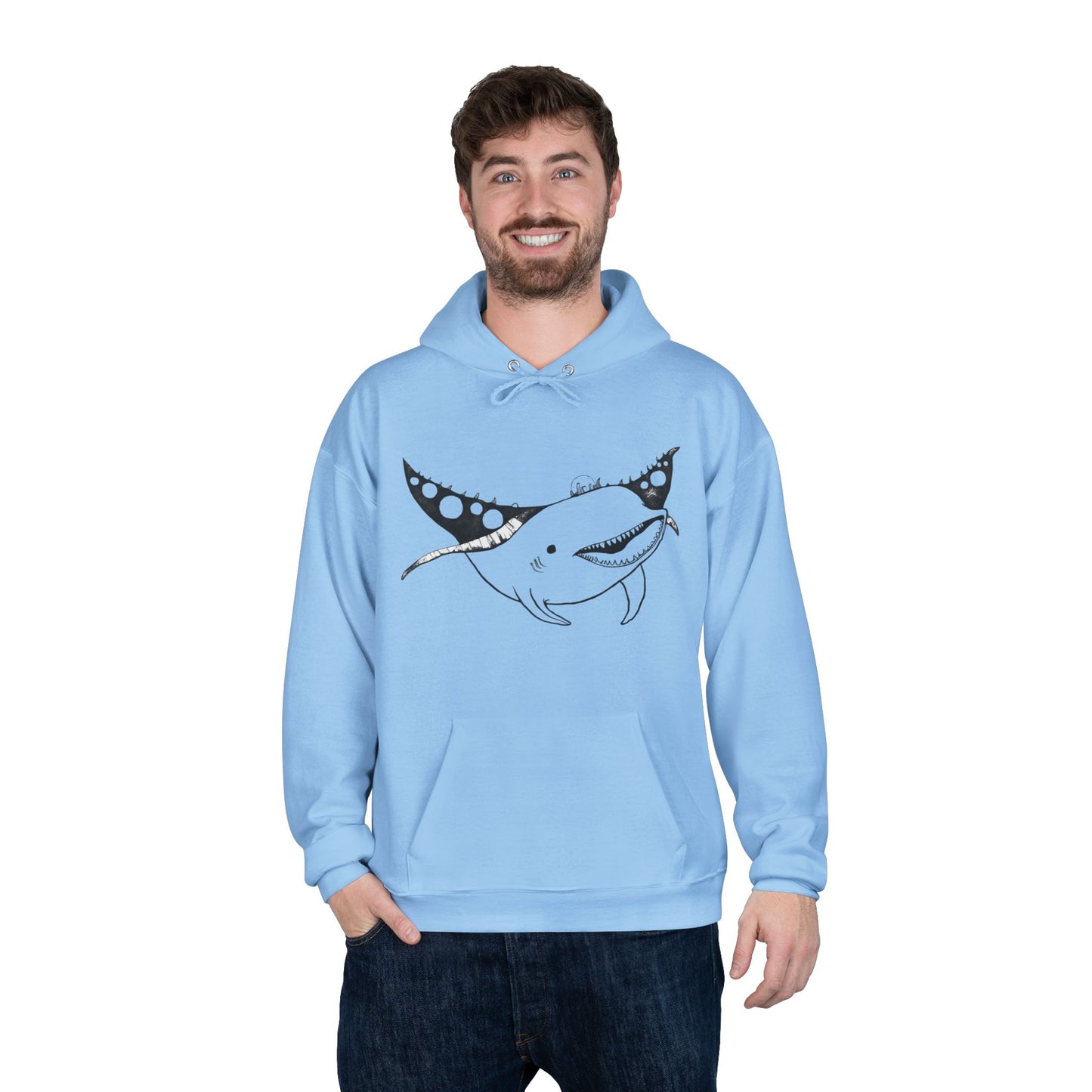 Space Whale Hoodie Sweatshirt - Funny Cartoonish Design