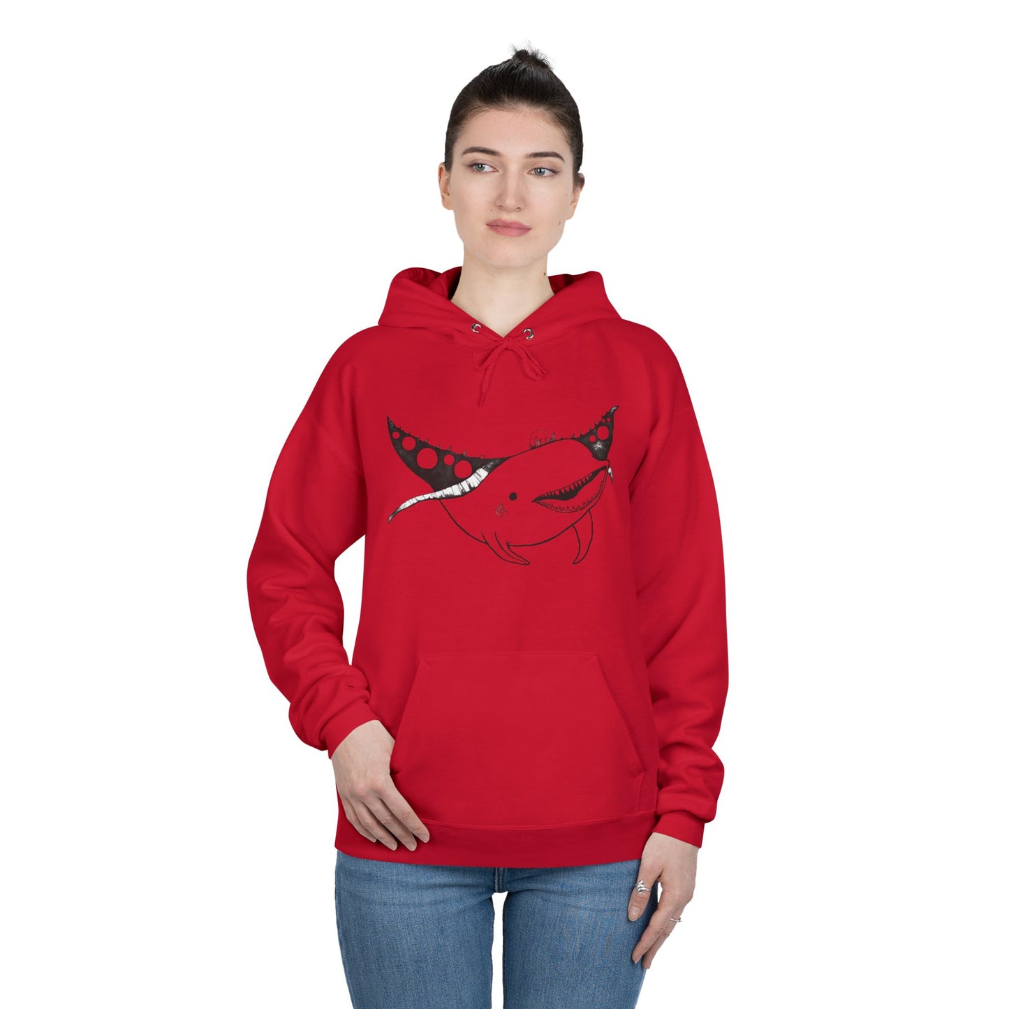 Space Whale Hoodie Sweatshirt - Funny Cartoonish Design