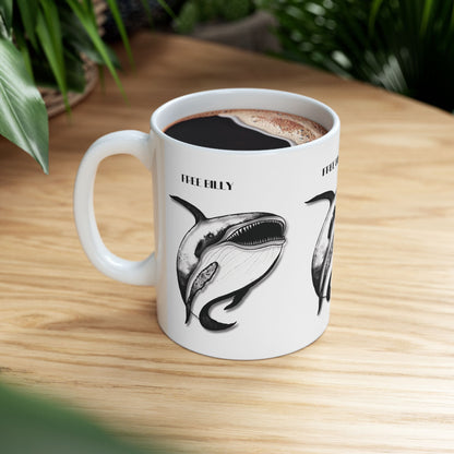 Free Billy Mug, Free Willy Movie Satire, Whale Mug, Unique Gift Idea