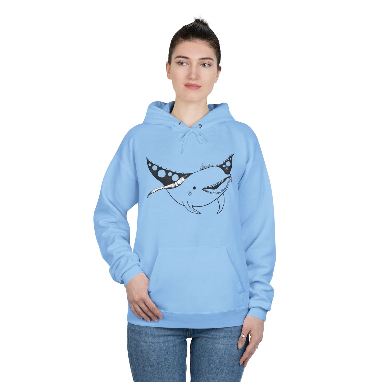 Space Whale Hoodie Sweatshirt - Funny Cartoonish Design