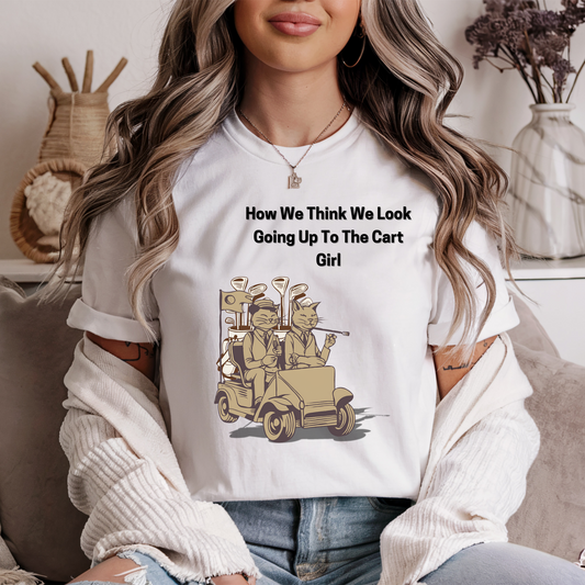 Funny Cats in Golf Cart Unisex Tee, Hilarious Golf Shirt