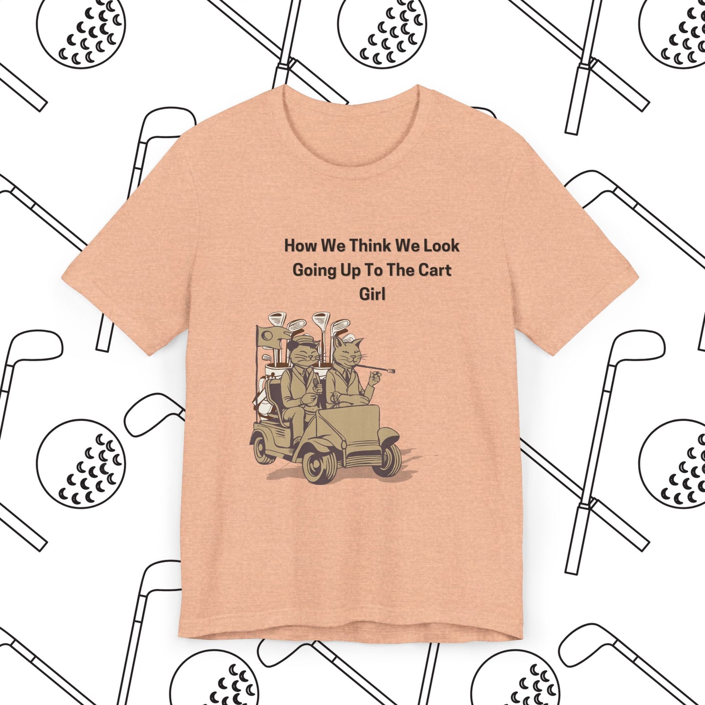 Funny Cats in Golf Cart Unisex Tee, Hilarious Golf Shirt