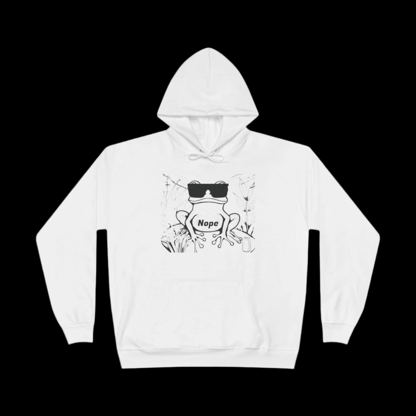 Hoodie with Frog and Beer 'Nope' Design for Beer Lovers, Funny Animal Hoodies,