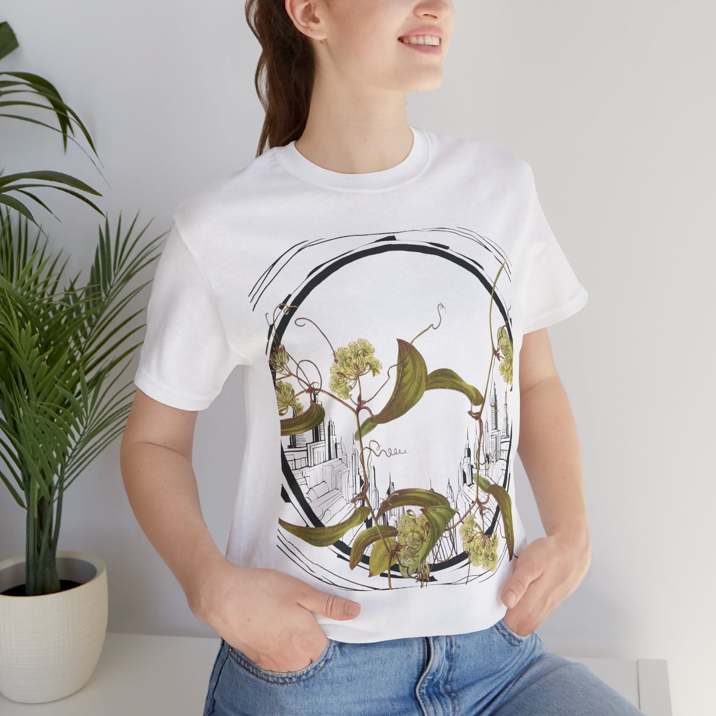 Geometric Nature Lover T-Shirt, Tree Love Shirt, Window to the Soul Tee, Nature Printed Top, Unisex Graphic Tee