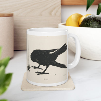 Crow and Spider Ceramic Mug, Gothic