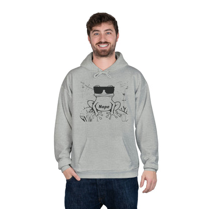 Hoodie with Frog and Beer 'Nope' Design for Beer Lovers, Funny Animal Hoodies,