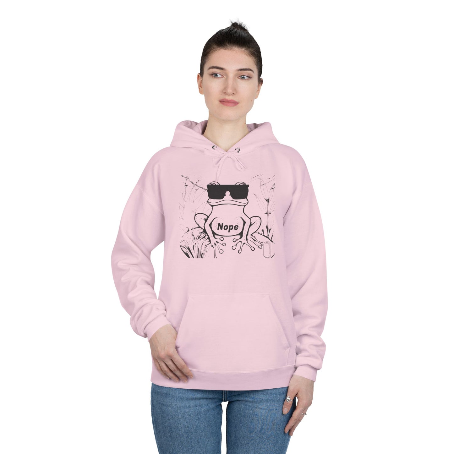 Hoodie with Frog and Beer 'Nope' Design for Beer Lovers, Funny Animal Hoodies,