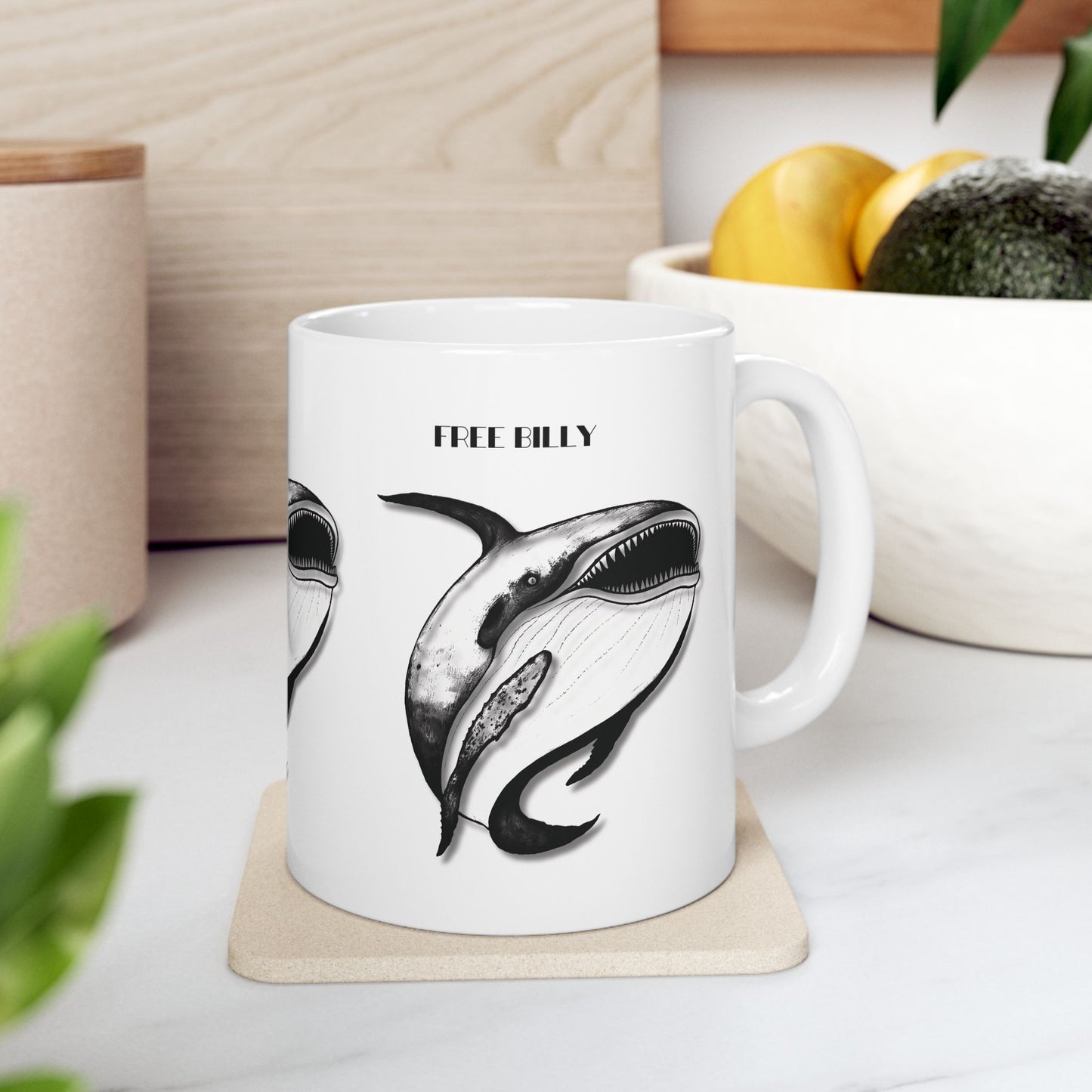 Free Billy Mug, Free Willy Movie Satire, Whale Mug, Unique Gift Idea