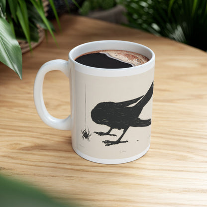 Crow and Spider Ceramic Mug, Gothic