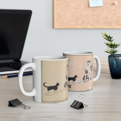 Black Cat On A Walk Artsy Ceramic Mug -