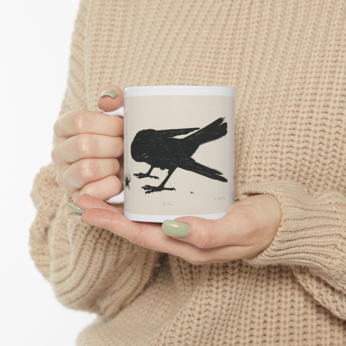 Crow and Spider Ceramic Mug, Gothic