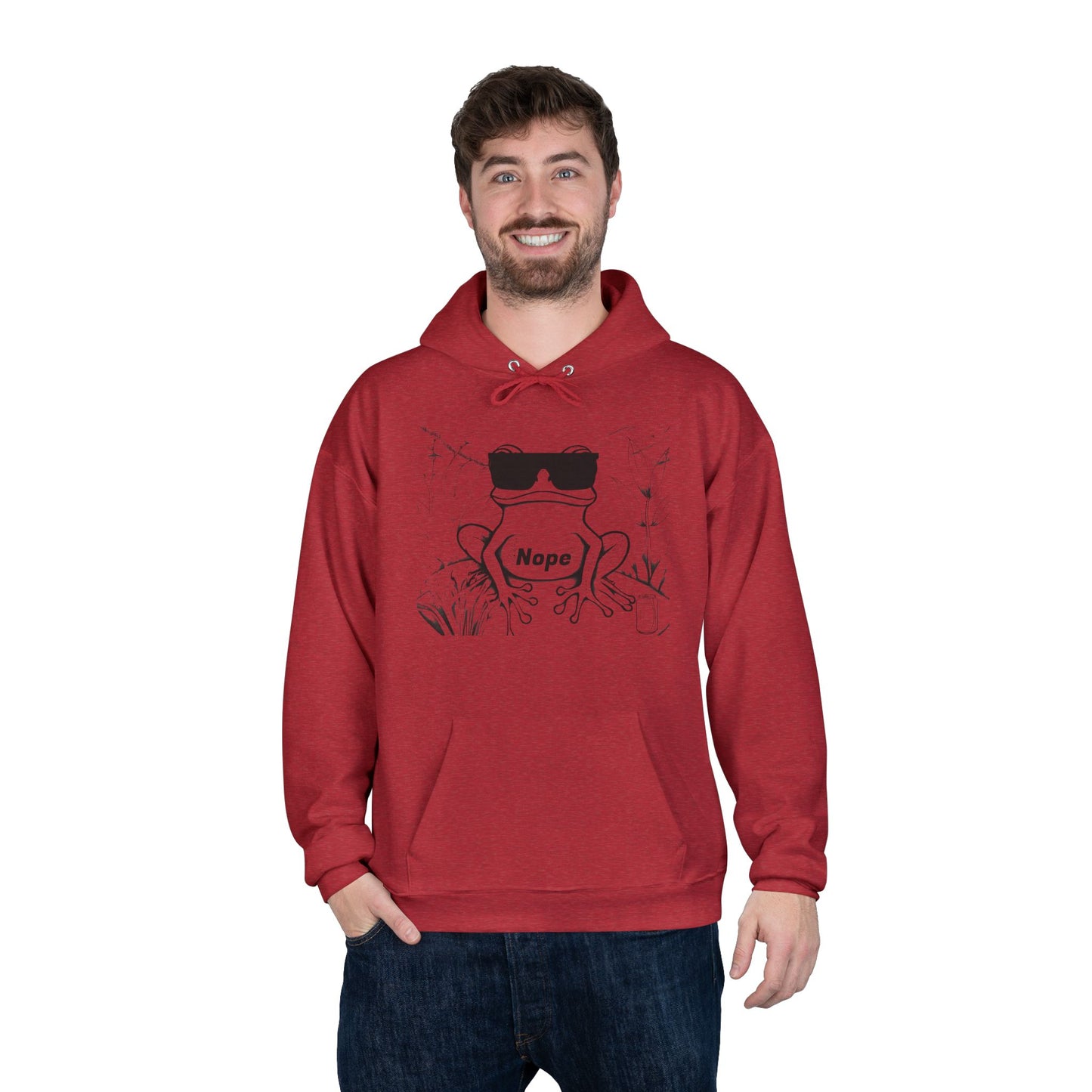 Hoodie with Frog and Beer 'Nope' Design for Beer Lovers, Funny Animal Hoodies,