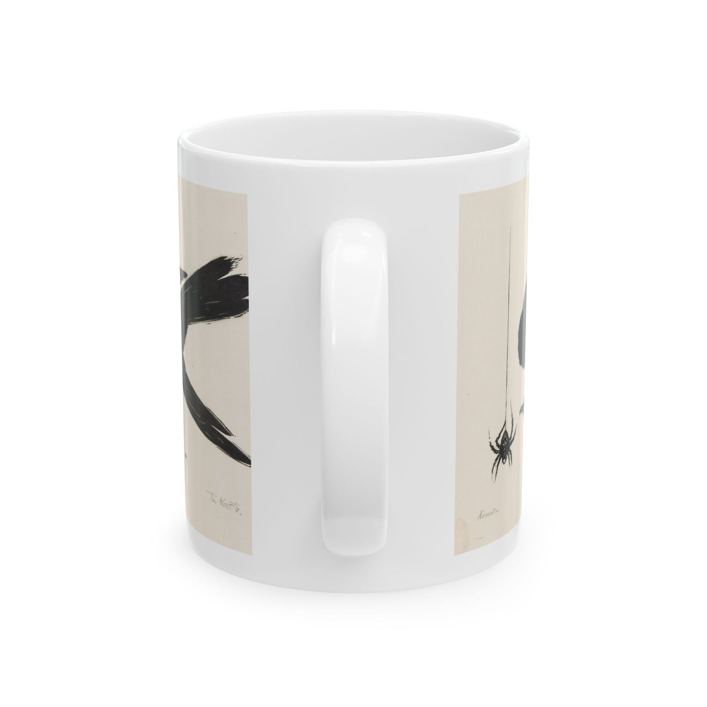 Crow and Spider Ceramic Mug, Gothic