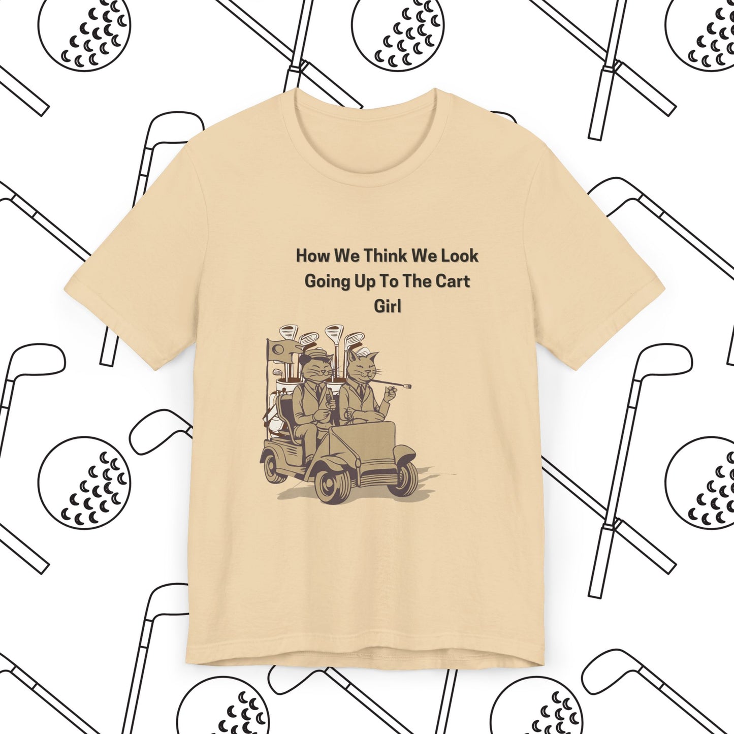 Funny Cats in Golf Cart Unisex Tee, Hilarious Golf Shirt